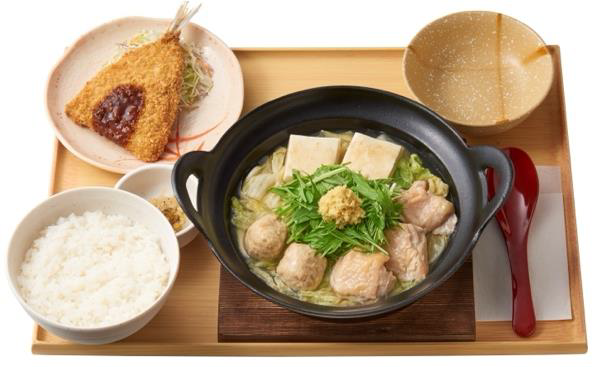 ◇ やよい軒があごだし使用の新定食「鶏しょうが鍋」と「鶏水炊き」